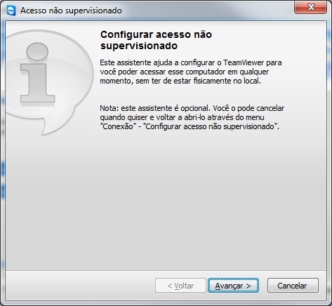 Acesso não supervisionado Teamviewer