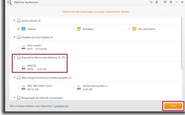 anyrecover dispositivo externo