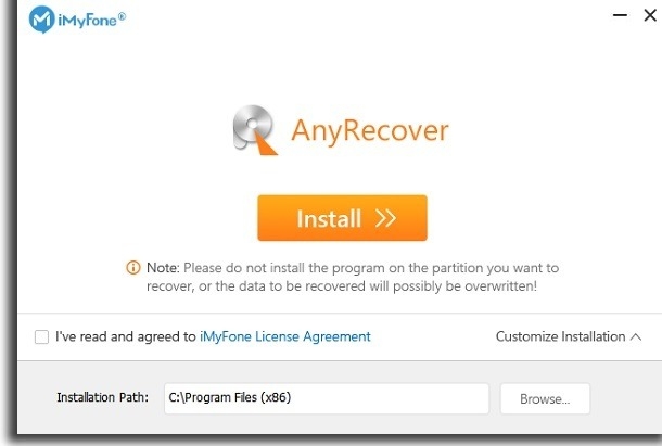 anyrecover instalação