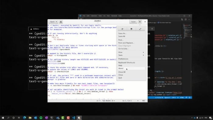 gedit do Linux rodando no Windows 10 (Imagem: Divulgação / Microsoft)