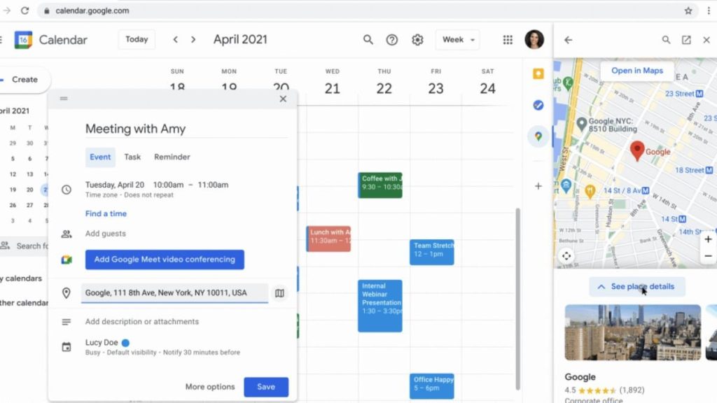 Google Maps ganha atalho na barra lateral do Gmail e Agenda para acesso rápido