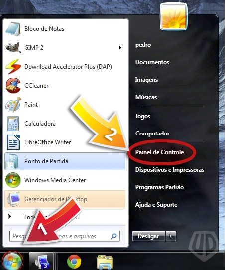 Iniciar   > Painel de Controle