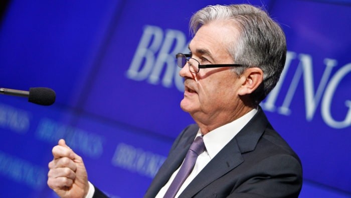 Jerome Jerome Powell, presidente do Federal Reserve dos Estados Unidos, vê euforia preocupante no mercado de investimentos (Imagem: Brookings Institution/Flickr)Powell, presidente do Federal Reserve dos Estados Unidos (Imagem: Brookings Institution/Flickr)