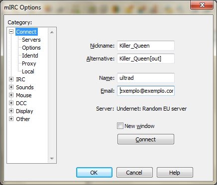 mIRC   Opções