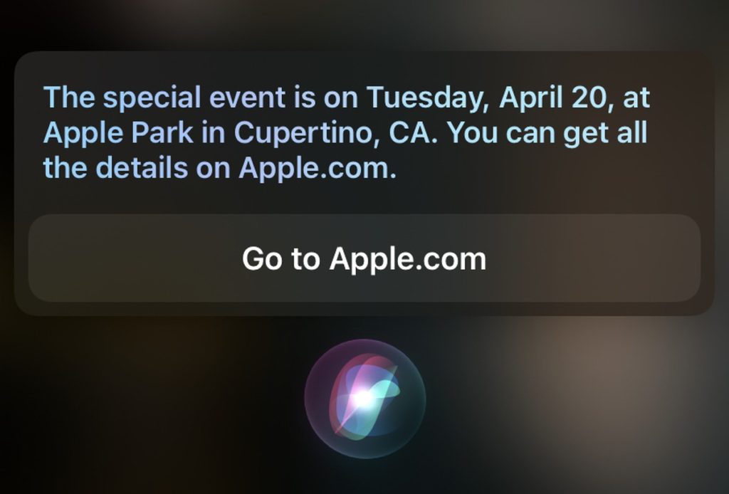 Siri confirma evento da Apple em 20 de abril; saiba o que esperar