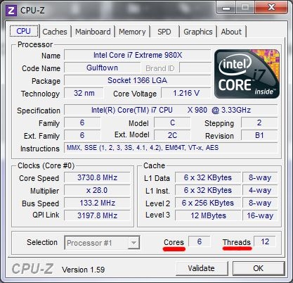 Tela principal do CPU z