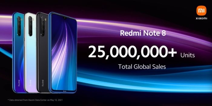 25 milhões de unidades do Redmi Note 8 foram vendidas globalmente, segundo Xiaomi (Imagem: Divulgação/Xiaomi)