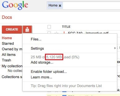 Google Docs 5GB