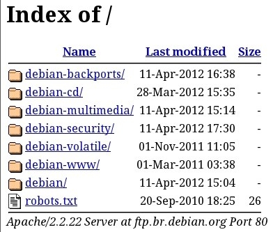 Site de FTP do Debian Linux