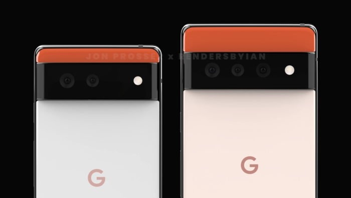 Supostos Google Pixel 6 (esquerda) e Pixel 6 Pro (direita) (Imagem: Reprodução/Jon Prosser)