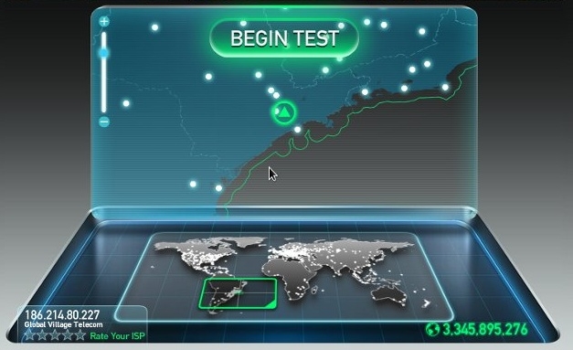 Tela inicial do SpeedTest