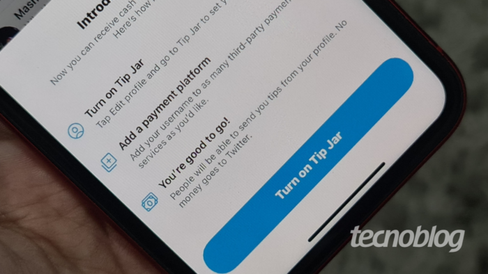 Tip Jar no Twitter (Imagem: Ana Marques/Tecnoblog)