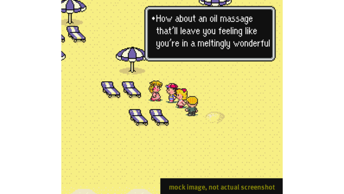 A cena da praia foi removida da versão final de Earthbound (Imagem: Divulgação/Video Game History Foundation)