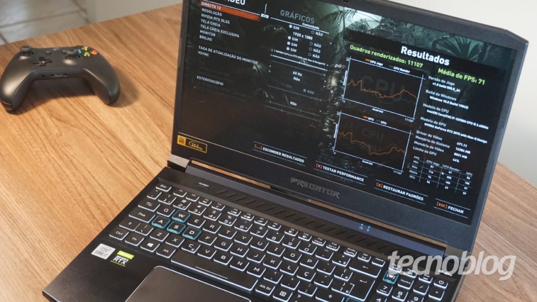 Acer Predator Helios 300 (Imagem: André Fogaça/Tecnoblog)