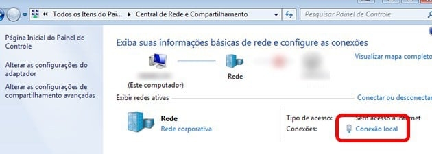 Central de Rede e Compartilhamento