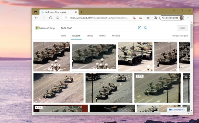 O Bing agora exibe normalmente imagens para 