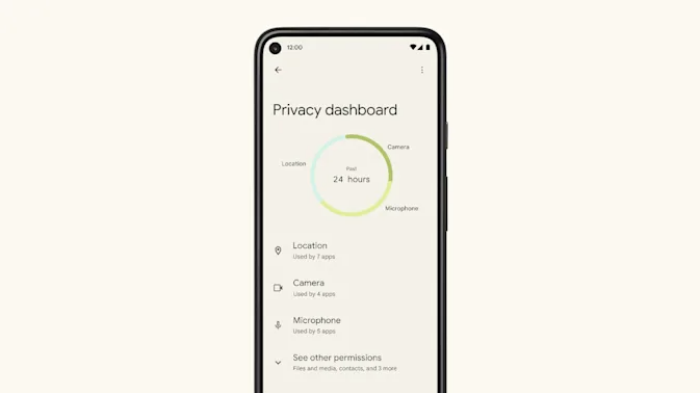 Painel de privacidade do Android 12 (Imagem: Reprodução/Google)