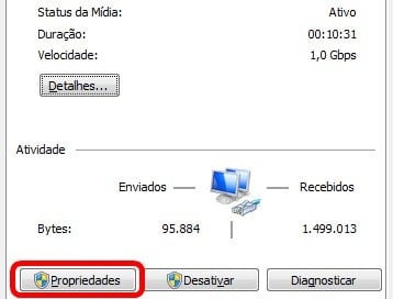 Staus de Rede Windows 7