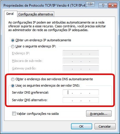 Troca de endereços IPv4