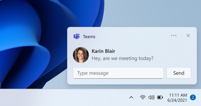 Notificação do Microsoft Teams no Windows 11 (Imagem: Reprodução/Microsoft)