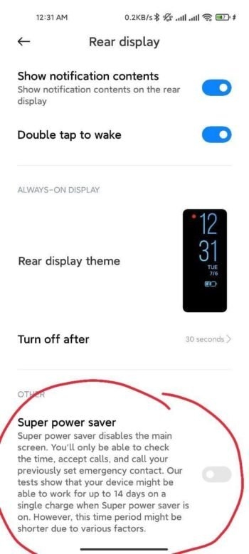 Super Power Saver da Xiaomi (Imagem: Reprodução)