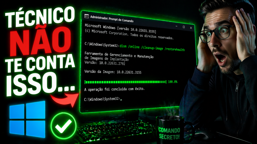 Técnico NÃO te conta isso: comando secreto que resolve erros do Windows